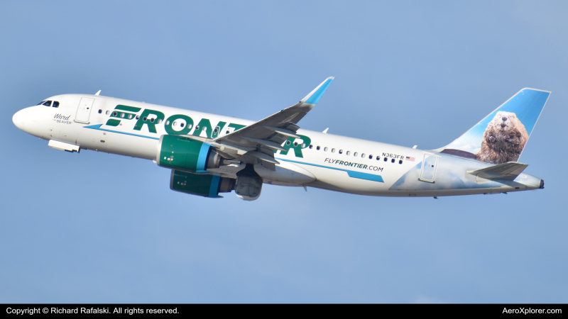 Photo of N363FR - Frontier Airlines Airbus A320NEO at PHX on AeroXplorer Aviation Database