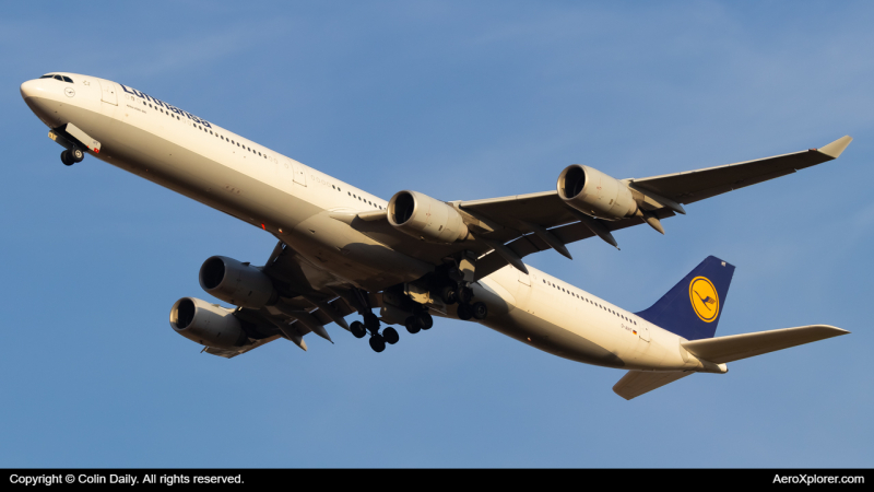 Photo of D-AIHT - Lufthansa Airbus A340-600 at CLT on AeroXplorer Aviation Database