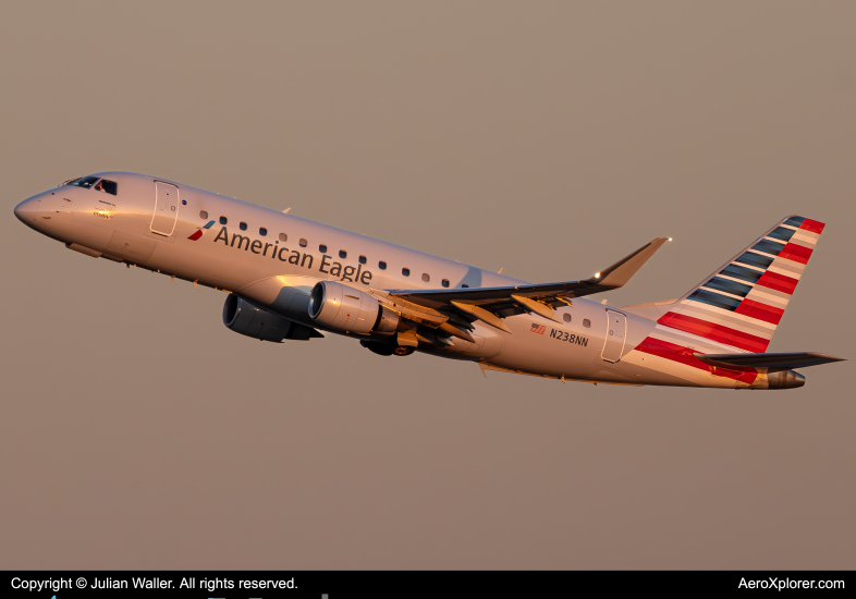 Photo of N238NN - American Eagle Embraer E175LR at CLT on AeroXplorer Aviation Database