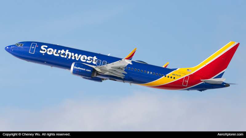 Photo of N8707P - Southwest Airlines Boeing 737 MAX 8 at DTW on AeroXplorer Aviation Database