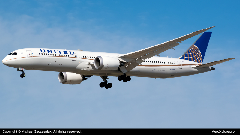 Photo of N24974 - United Airlines Boeing 787-9 at ORD on AeroXplorer Aviation Database