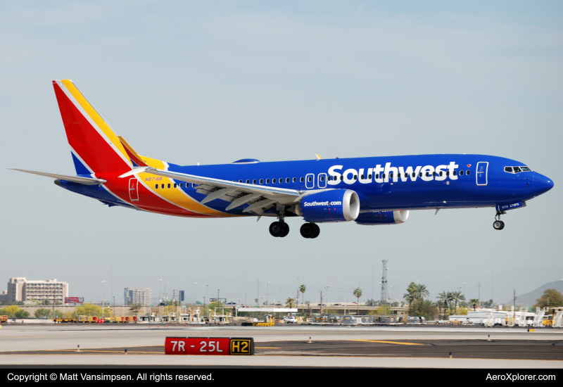 Photo of N8716B - Southwest Airlines Boeing 737 MAX 8 at PHX on AeroXplorer Aviation Database