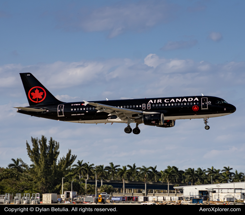 Photo of C-FNVV - Air Canada Jetz Airbus A320 at FLL on AeroXplorer Aviation Database