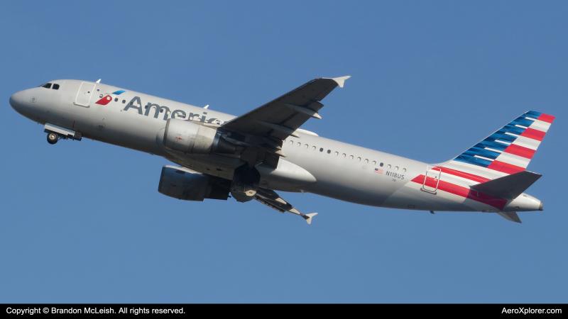 Photo of N118US - American Airlines Airbus A320 at DAB on AeroXplorer Aviation Database