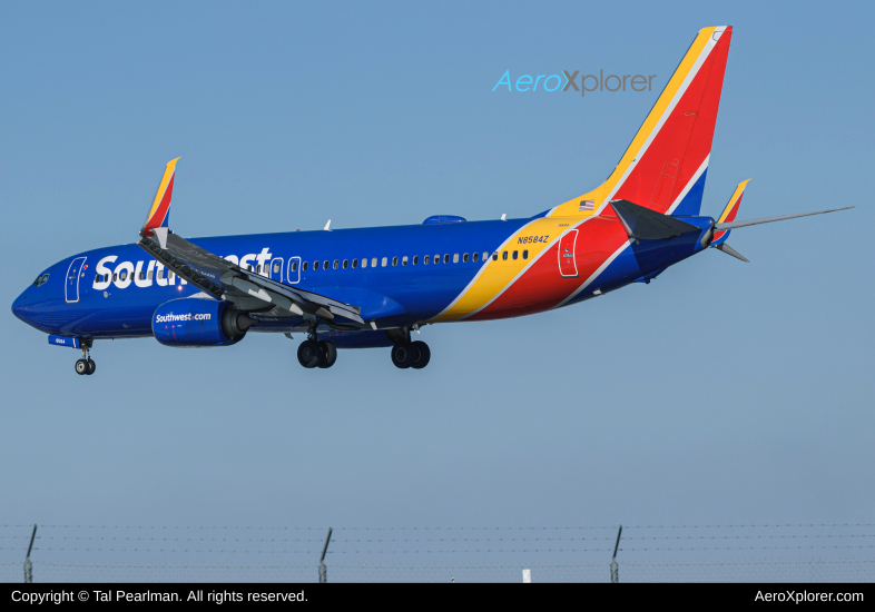 Photo of N8584Z - Southwest Airlines Boeing 737-800 at BWI on AeroXplorer Aviation Database