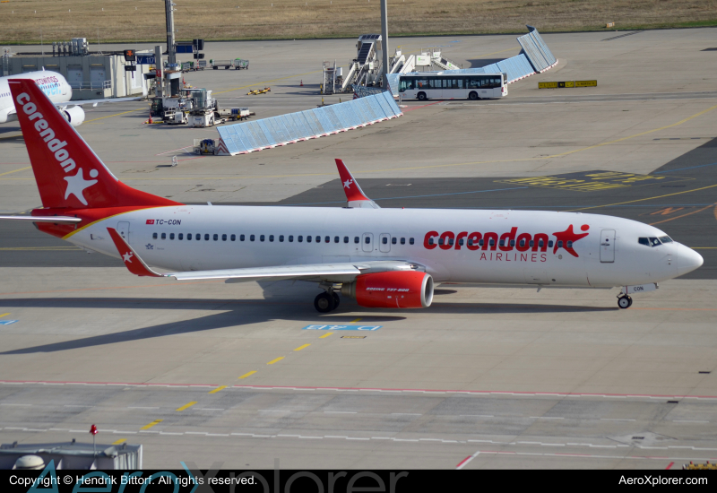 Photo of TC-CON - Corendon Airlines Boeing 737-800 at FRA on AeroXplorer Aviation Database