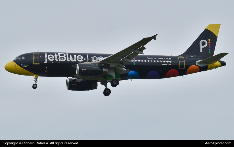 Photo of N706JB - JetBlue  Airways Airbus A320 at MCO on AeroXplorer Aviation Database