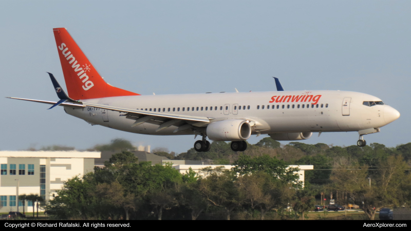 Photo of OK-TVT - Travel Service Boeing 737-800 at DAB on AeroXplorer Aviation Database