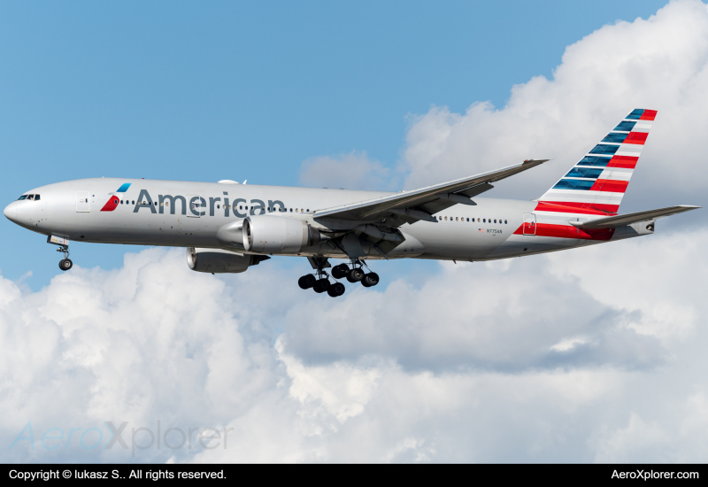 Photo of N775AN - American Airlines Boeing 777-200ER at MIA on AeroXplorer Aviation Database
