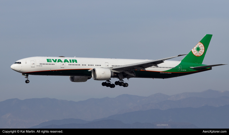 Photo of B-16729 - EVA Air Boeing 777-300ER at LAX on AeroXplorer Aviation Database