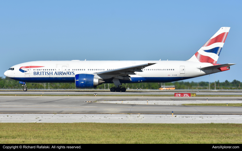 Photo of G-VIIR - British Airways Boeing 777-200ER at MCO on AeroXplorer Aviation Database