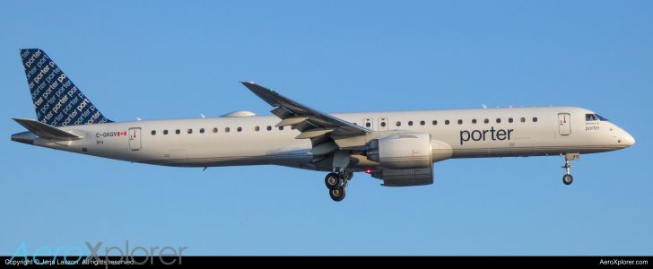 Photo of C-GKQV - Porter Airlines Embraer E195-E2 at YYZ on AeroXplorer Aviation Database