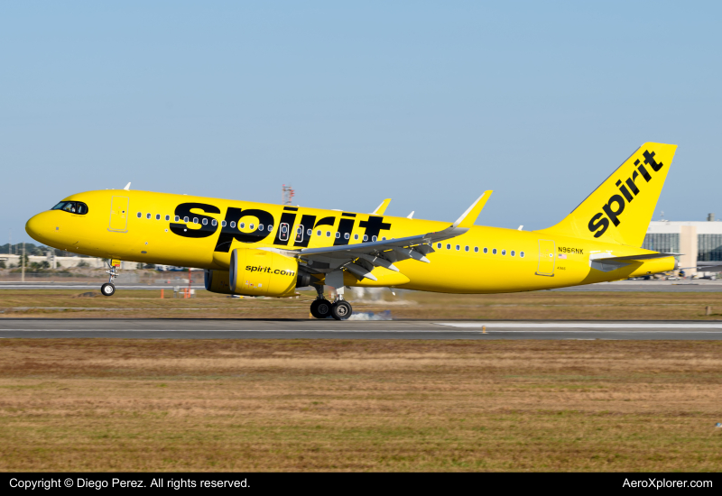 Photo of N966NK - Spirit Airlines Airbus A320NEO at MCO on AeroXplorer Aviation Database
