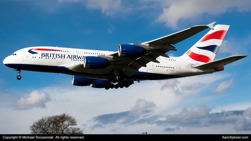Photo of G-XLEI - British Airways Airbus A380-800 at LHR on AeroXplorer Aviation Database