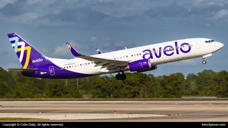 Photo of N802XT - Avelo Airlines Boeing 737-800 at MCO on AeroXplorer Aviation Database