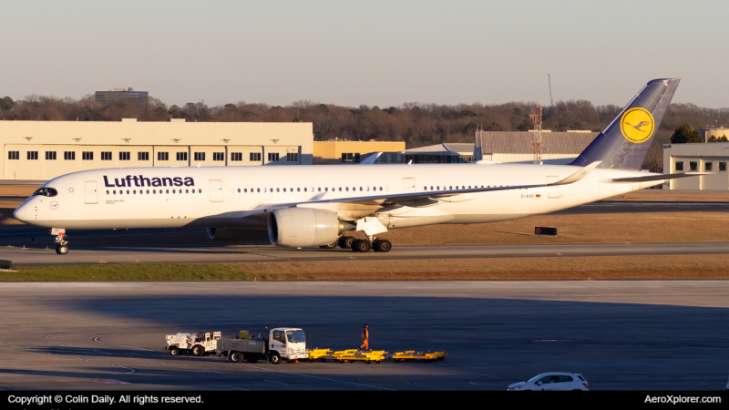 Photo of D-AIXF - Lufthansa Airbus A350-900 at CLT on AeroXplorer Aviation Database