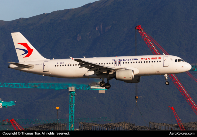 Photo of B-6012 - China Eastern Airlines Airbus A320 at HKG on AeroXplorer Aviation Database