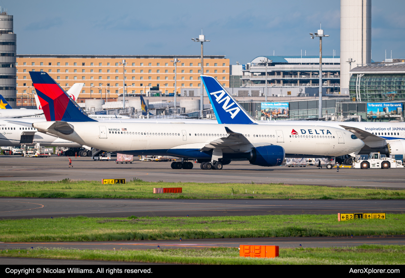 Photo of N419DX - Delta Airlines Airbus A330-900 at HND on AeroXplorer Aviation Database