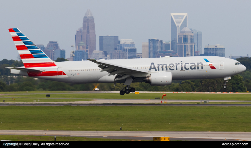 Photo of N794AN - American Airlines Boeing 777-200ER at CLT on AeroXplorer Aviation Database