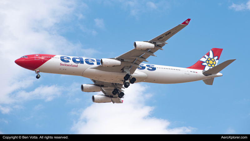 Photo of HB-JMF - Edelweiss Air Airbus A340-300 at DEN on AeroXplorer Aviation Database