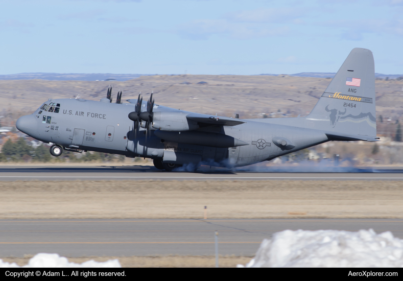 Photo of 92-1454 - USAF - United States Air Force Lockheed C-130H Hercules at BIL on AeroXplorer Aviation Database