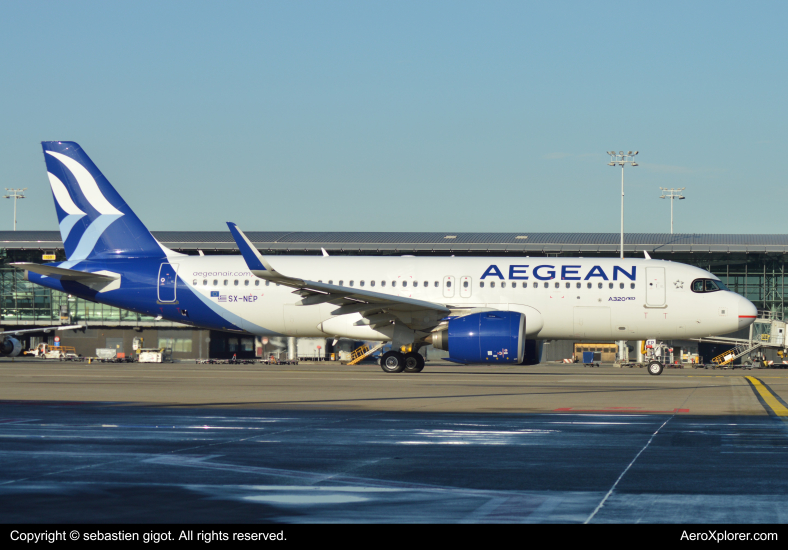 Photo of SX-NEP - Aegean Airlines Airbus A320NEO at BRU on AeroXplorer Aviation Database