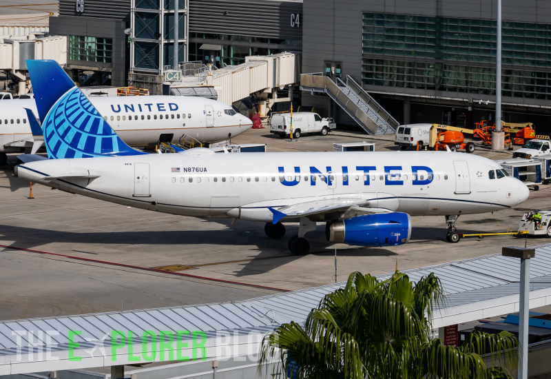 Photo of N876UA - United Airlines Airbus A319 at FLL on AeroXplorer Aviation Database