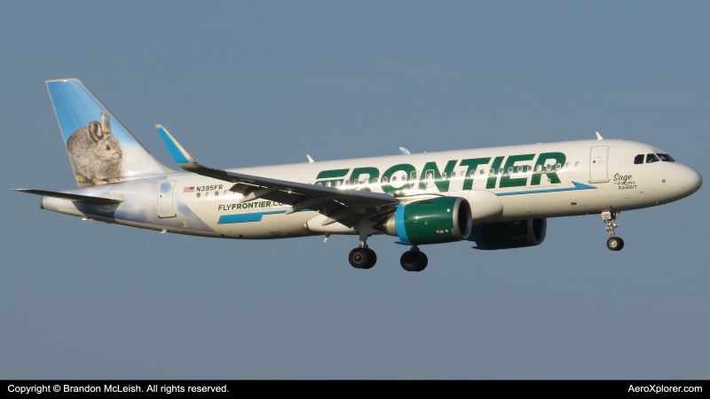 Photo of N395FR - Frontier Airlines Airbus A320NEO at MCO on AeroXplorer Aviation Database