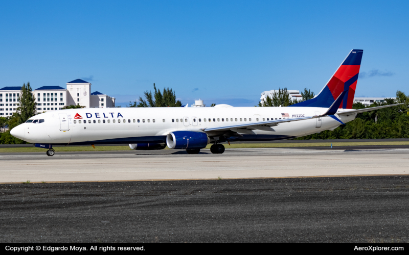Photo of N922DZ - Delta Airlines Boeing 737-900ER at SJU on AeroXplorer Aviation Database