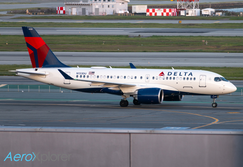 Photo of N133DU - Delta Airlines Airbus A220-100 at SFO on AeroXplorer Aviation Database