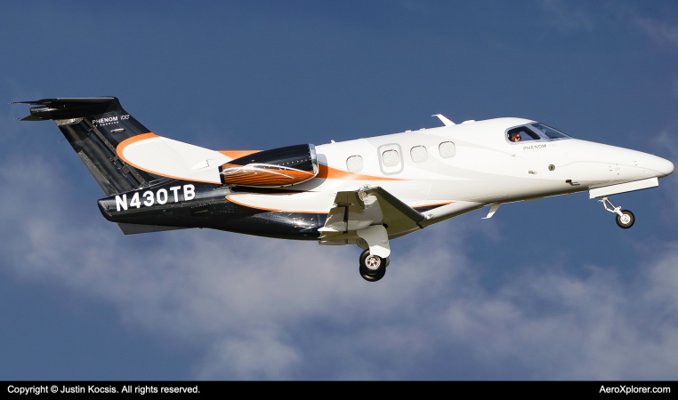Photo of N430TB - PRIVATE Embraer Phenom 100 at TPA on AeroXplorer Aviation Database