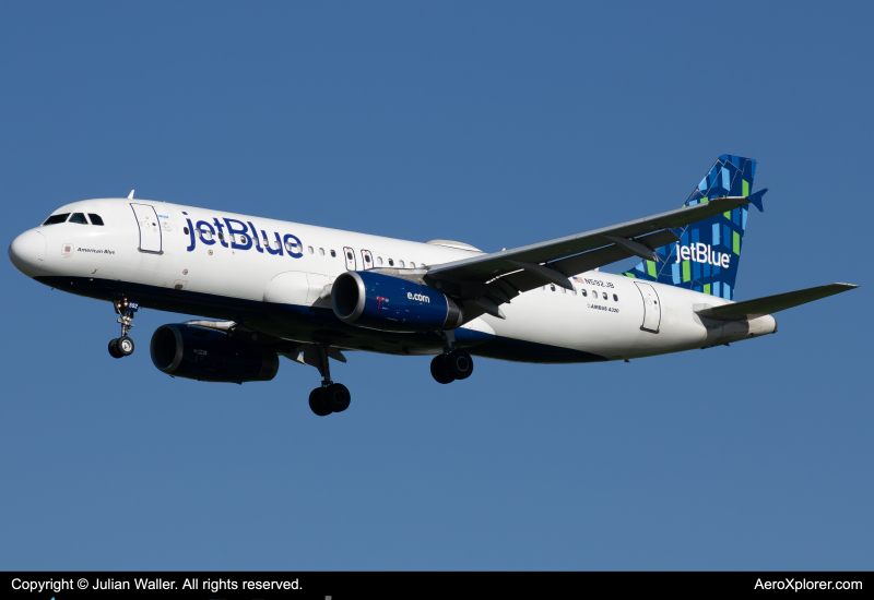 Photo of N592JB - JetBlue Airways Airbus A320 at LAX on AeroXplorer Aviation Database