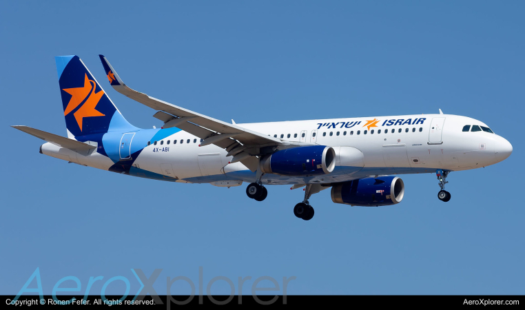 Photo of 4X-ABI - IsrAir Airbus A320 at TLV on AeroXplorer Aviation Database
