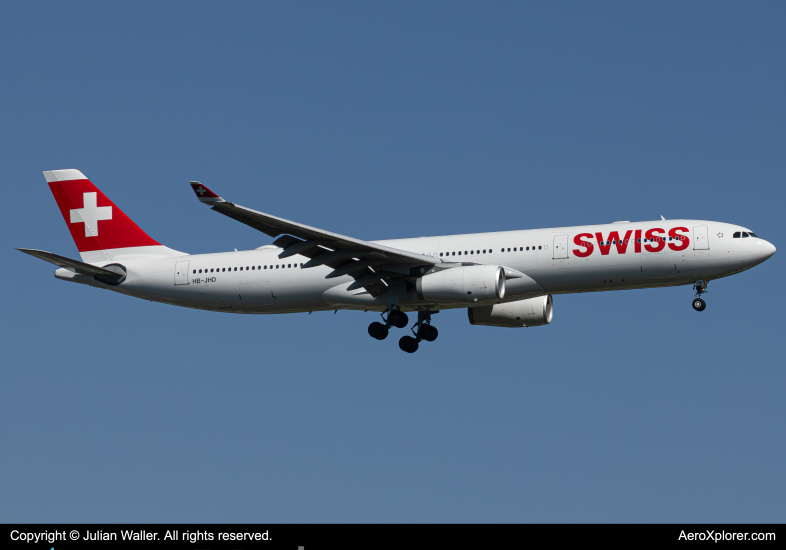 Photo of HB-JHD - Swiss International Air Lines Airbus A330-300 at JFK on AeroXplorer Aviation Database