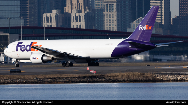 Photo of N188FE - FedEx Boeing 767-300F at BOS on AeroXplorer Aviation Database