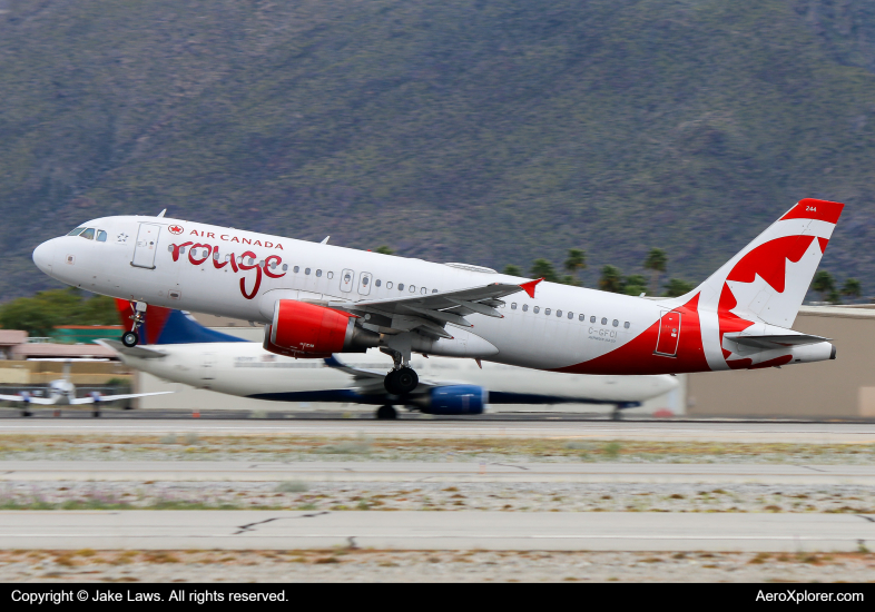 Photo of C-GFCI - Air Canada Rouge Airbus A320 at PSP on AeroXplorer Aviation Database