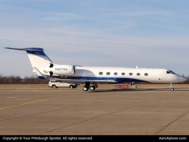 Photo of N857GA - Private  Gulfstream G550 at AGC on AeroXplorer Aviation Database
