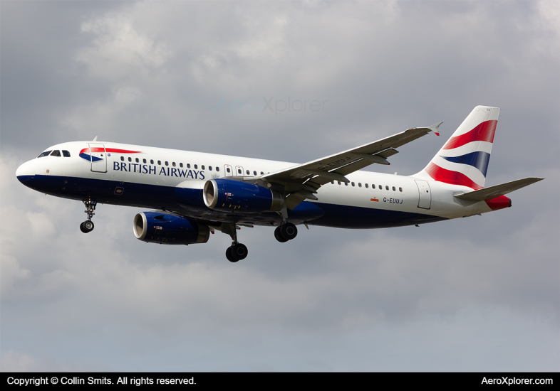 Photo of G-EUUJ - British Airways Airbus A320 at LHR on AeroXplorer Aviation Database