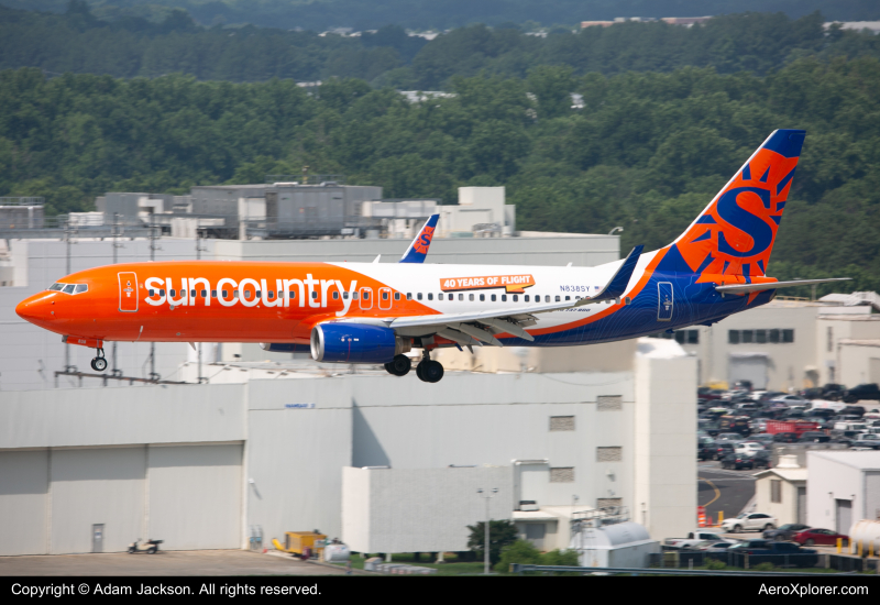 Photo of N838SY - Sun Country Airlines Boeing 737-800 at BWI on AeroXplorer Aviation Database