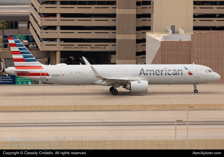 Photo of N469AN - American Airlines Airbus A321-200 at PHX on AeroXplorer Aviation Database