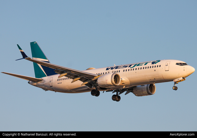 Photo of C-FRYV - WestJet Boeing 737 MAX 8 at YYZ on AeroXplorer Aviation Database