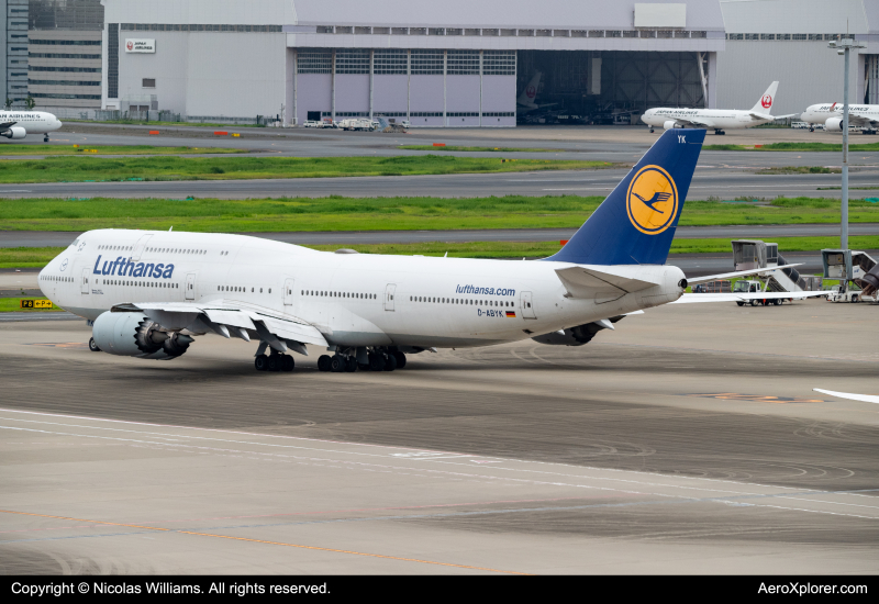Photo of D-ABYK - Lufthansa Boeing 747-8i at HND on AeroXplorer Aviation Database