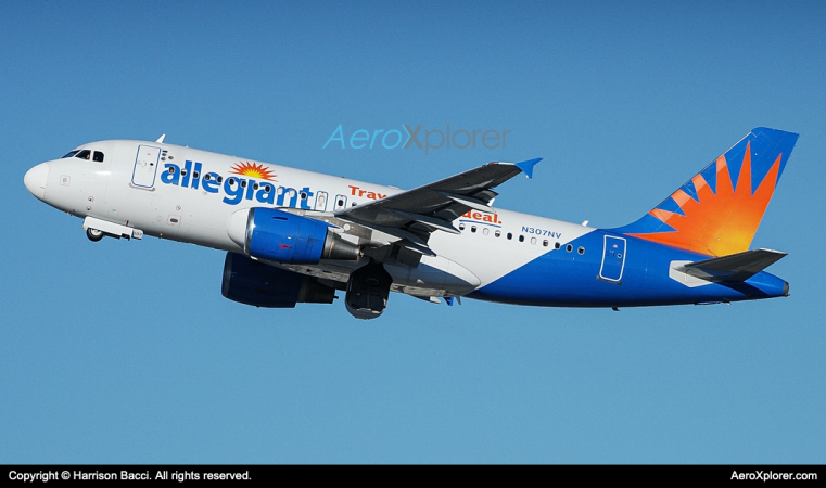 Photo of N307NV - Allegiant Air Airbus A319 at KRNO on AeroXplorer Aviation Database