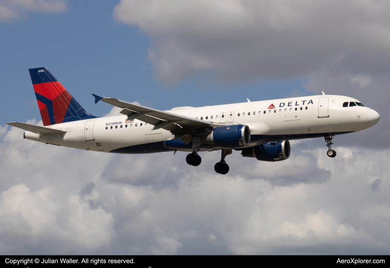 Photo of N338NW - Delta Airlines Airbus A320 at MIA on AeroXplorer Aviation Database