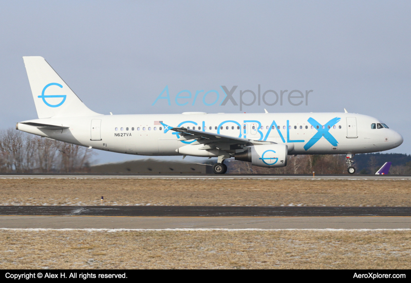 Photo of N627VA - Global X Airbus A320 at KMHT on AeroXplorer Aviation Database