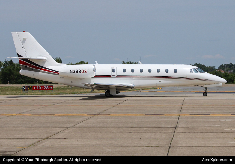 Photo of N388QS - PRIVATE Cessna 680 Citation Sovereign  at AGC on AeroXplorer Aviation Database