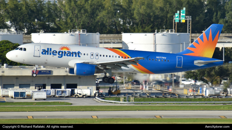 Photo of N277NV - Allegiant Air Airbus A320 at FLL on AeroXplorer Aviation Database