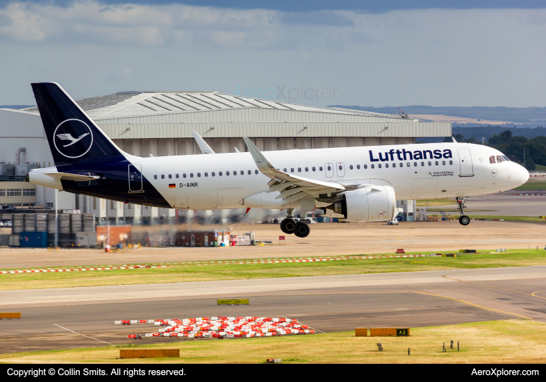 Photo of D-AINR - Lufthansa Airbus A320-271N at LHR on AeroXplorer Aviation Database