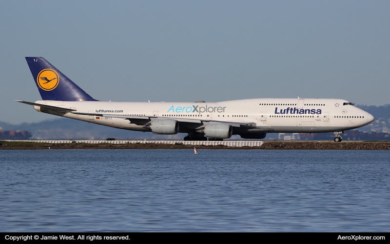Photo of D-ABYJ - Lufthansa  Boeing 747-8i at SFO on AeroXplorer Aviation Database