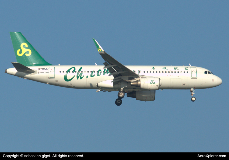 Photo of B-1027 - Spring Airlines Airbus A320 at BKK on AeroXplorer Aviation Database